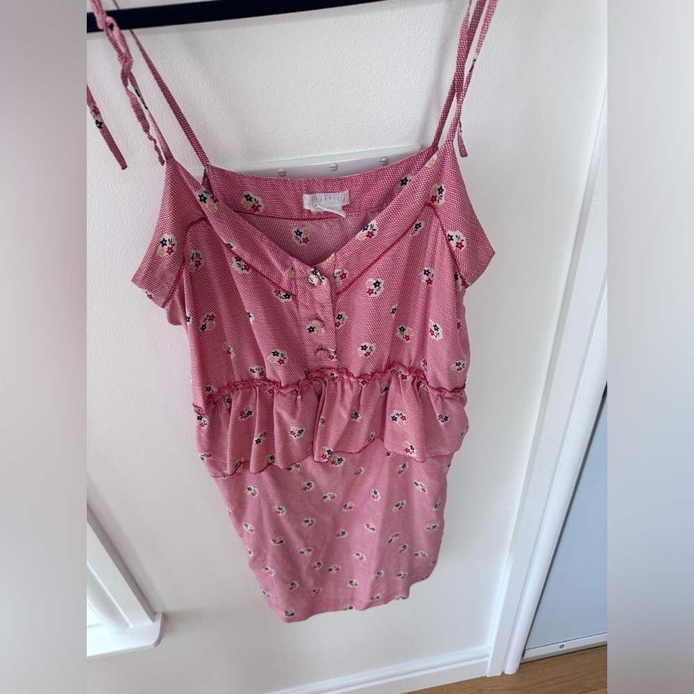 Urban Outfitters Cooperative 100% Silk Floral Ruffle Dress/top | Size Large - Picture 7 of 14